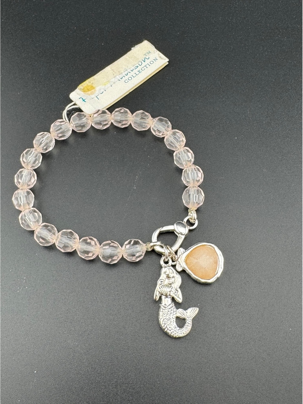 Beaded Bracelet with Mermaid and Stone Charms By the Sea